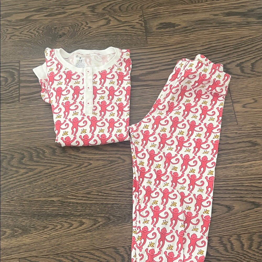 Roller Rabbit Pink Monkey Kids Pajama Set